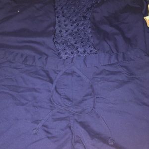 Navy blue Grey’s Anatomy scrub pants drawstring